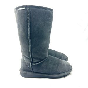 BearPaw Emma Tall Grey Suede Women’s Fur Winter Boots Sz 7